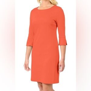 Ellie Kai The Christine Heathered Knit Dress Coral Orange NWT